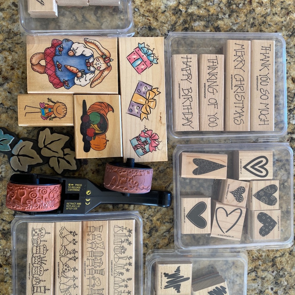 Craft wooden rubber stamps